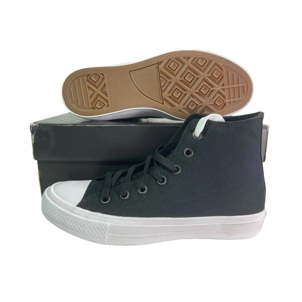 Size 6 Kids Converse Chuck 2 II Taylor All Star Black White Sneaker 250143C - Picture 2 of 6